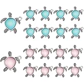 PH PandaHall 20pcs Turtle Charms for Jewelry Making, Sea Glass Turtle Charm Pendants Tibetan Style Alloy Pendants for Bracelet Necklace Jewelry DIY Craft Making, 21x19x4mm