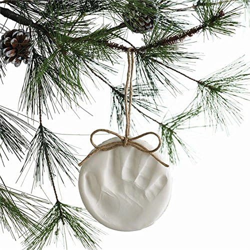 Save The Moment Baby & Child Christmas Tree Decoration, Handprint Footprint Imprint Kit, Gift. Clay Handprint Footprint Paw Print Keepsake, Inkless, Imprint, (White)