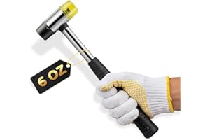 FXPay 25mm Double-Faced Rubber Mallet Hammer – Soft Non-Marring Rubber Head, Lightweight & Shockproof with Non-Slip Handle, Durable Scratch-Free Tool for Jewelry, Leather, Flooring, Tile & DIY