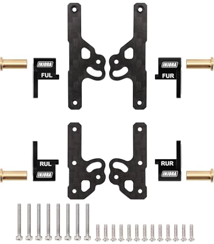 Kit 4 Liens Aluminium Pour SCX24 GX470 - Garde Au Sol Relevée - Compatible Axial 1/24 - Noir/Gris