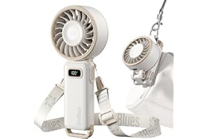 Diveblues Turbo Portable Fan, 3X Powerful Airflow, 1-100 Speed, 4-in-1 Handheld Fan Mini Fan with Carabiner Clip, Up to 12H C