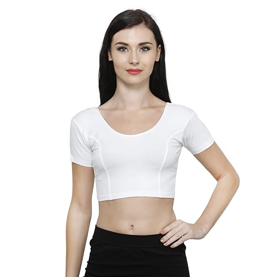 Cotton Stitched Blouse (White, Medium)