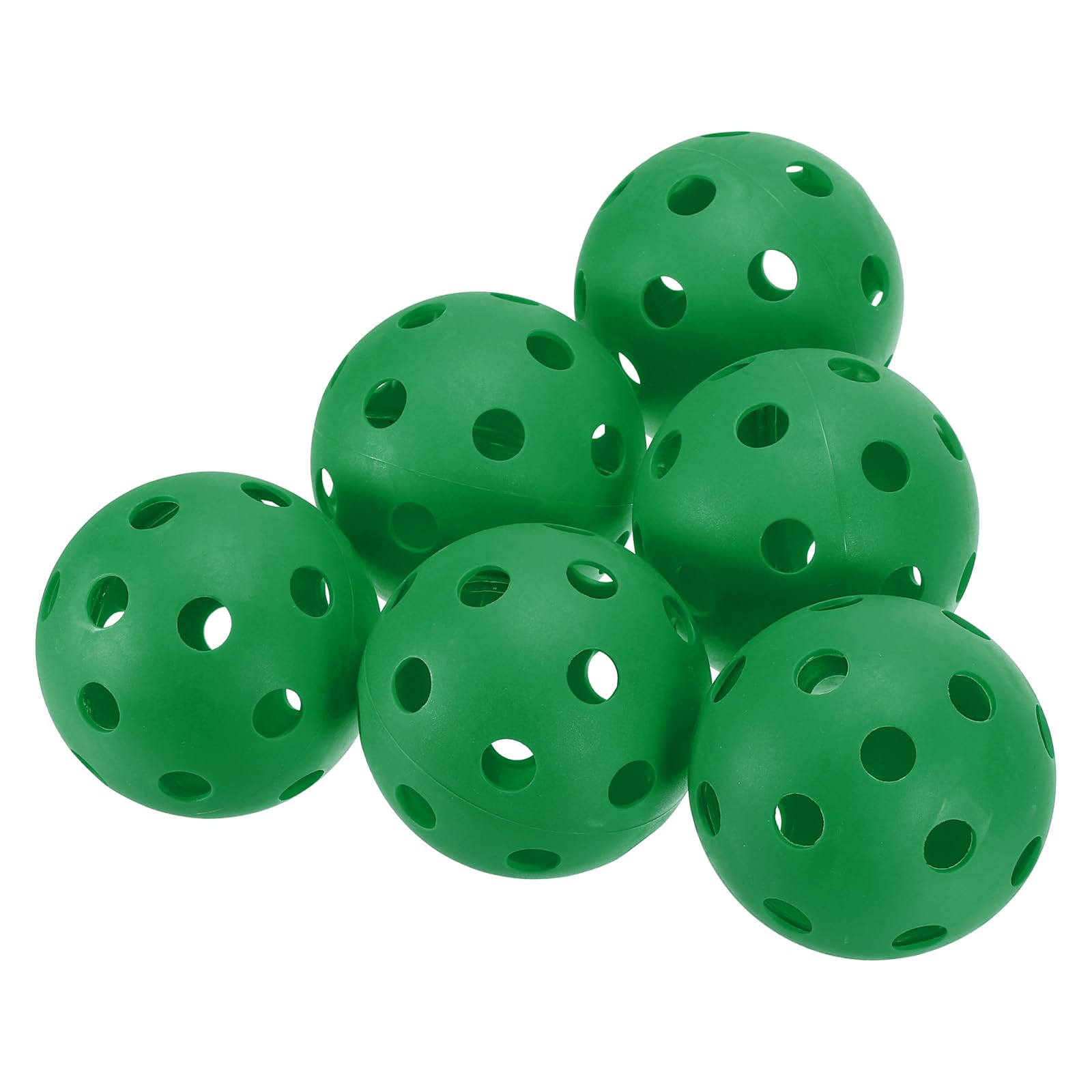 PATIKIL Golf Practice Balls, 6 Pack 72mm Limited Flight Plastic Golf Training Balls Hollow Air Flow Golf Balls for Driving Range Swing Practice Pet Play, Dark Green