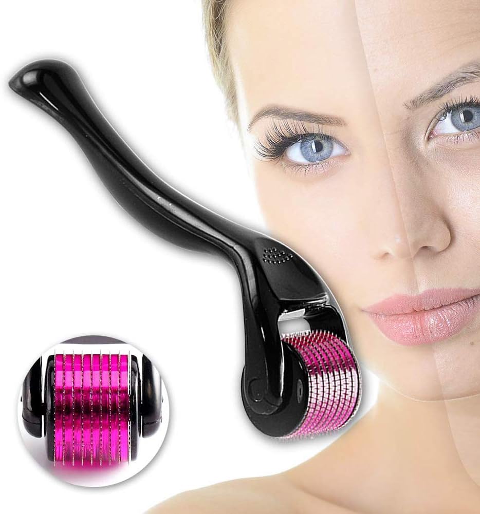 540 Pins Titanium Micro Needles Derma Roller Needle Kit, Use on Wrinkles, Stretch Marks, Acne, Scar Removal,0.5mm
