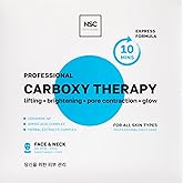 Name Skin Care Korean Carboxy CO2 Therapy Face & Neck Mask Set of 5 - Hydrating Oxygen Carboxytherapy Skincare Sheet Masks - Moisturizing Anti Aging Pore Tightening Brightening Facial Treatment Gel