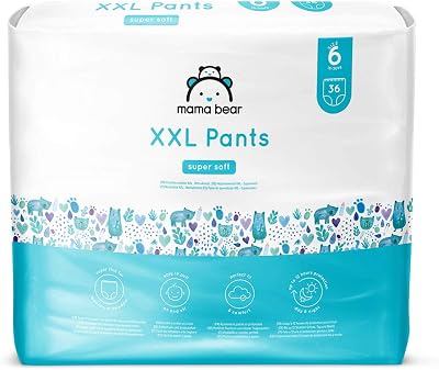 Mama Bear XXL Nappy Pants Size 6 18-30kg 72 Count 2 Packs White