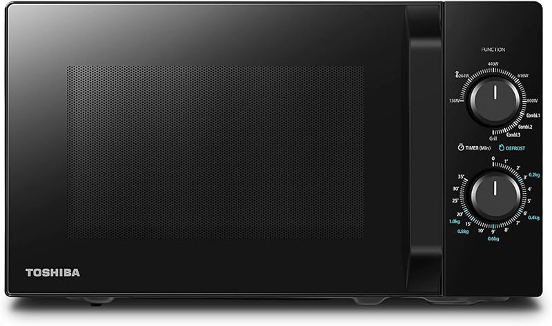 MW2-MG20P(BK) Forno micro-ondas 20 L, brilho 700W/1000W, com crispy grill e função de cozedura combinada, 9 níveis de potência,