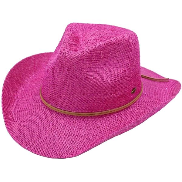 C.C Sparkly Sequin Cowboy Hat with Suede String Trim, Purple 