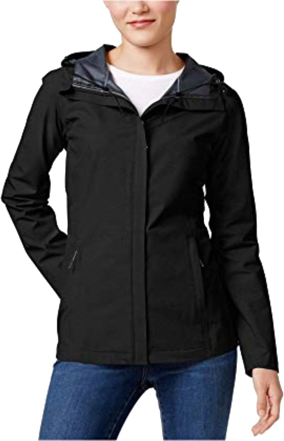 Amazon.com: 32 DEGREES Women's Waterproof Hooded Stretch Rain Jacket, S Black: Clothing