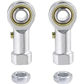 ZOWZEA 2Pcs PHSB4 Rod End Bearing 1/4 inch Bore Pre-Lubricated 1/4-28 Female Thread Right Hand Heim Joint with Jam Nuts