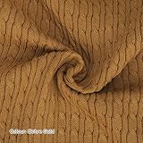 Neotrims Cable Twist Knit Fabric, Selvedge Edge 13 Colours, Knitted Sweater Style Cotton Feel Material. Superb cloth for Apparel, Accessories and to make Baby Wraps Blankets. 50-55cms wide with double the stretch width! Unique to Neotrims.