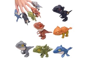 Winbar 6PCS Biting Finger Dinosaurs Toy, Dino Figure Chomp Toy Gifts Boys and Girls,for Display Play and Snap Figure Theater Puppet Doll Animal Hand Puppet Dino Party Supplies Easter Egg Fillers