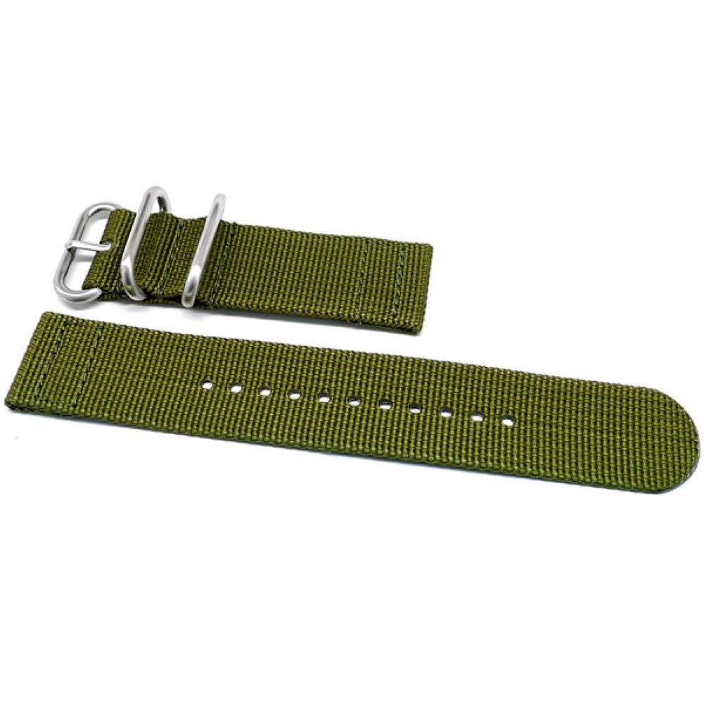 Da Luca Two Piece Ballistic Nylon Watch Strap - Olive (Matte Buckle) : 26mm