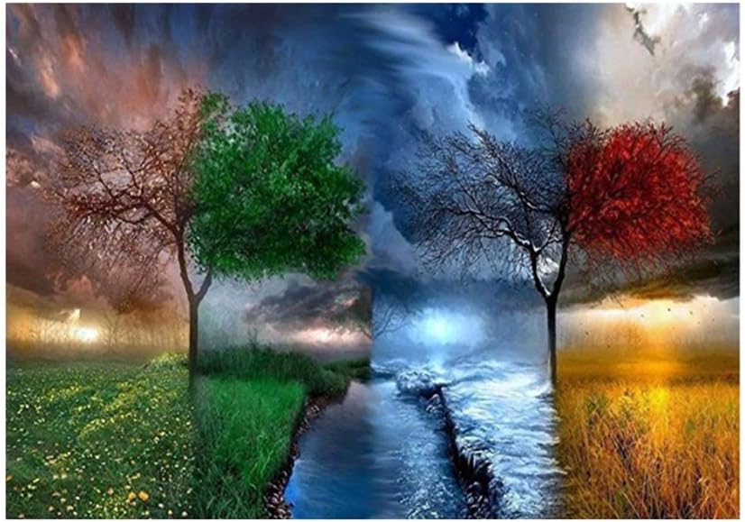 thansky Paint by Numbers Kit for Adults，Full Drill DIY 5D Diamond Painting Landscape Cross Stitch Kits Embroidery Home Decor(9)