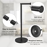 Topsky Free Standing Toilet Roll Holder Stainless Steel Anti Rust Black view 4