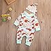 Newborn Baby Boy Girl Romper Infant Fox Jumpsuit Long Sleeves Outfits Clothes (70(0-3M), Floral)