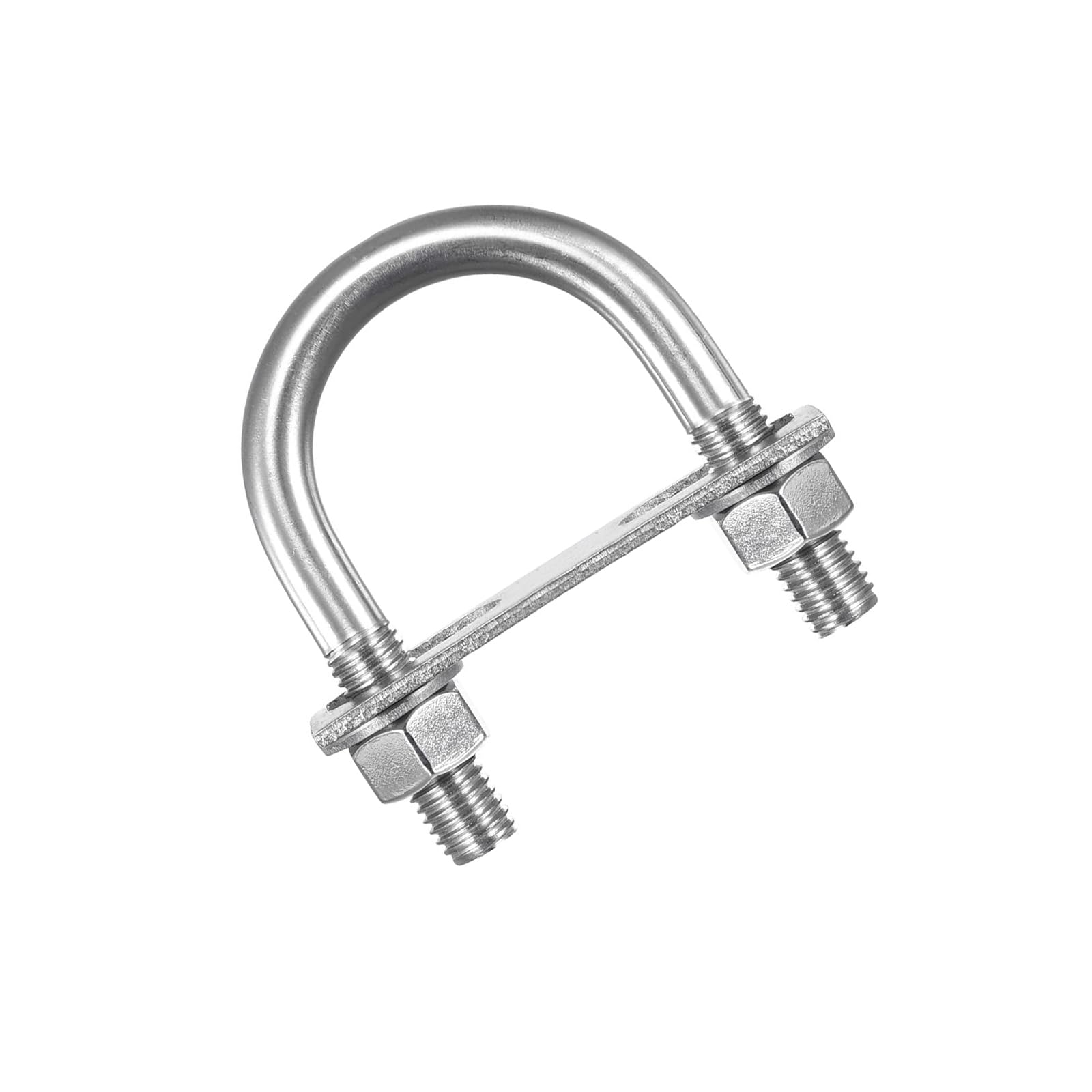 MACHSWON Round U-Bolt,3 Set 304 Stainless Steel M12 U Bolts 63mm(2.5") Inner Width 96mm Length with Nuts and Frame Plate for Automobiles Boat Trailer