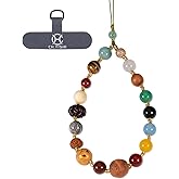 Handmade Beaded Charm Cell Phone Camera Lanyard, Wrist Strap with Natural Gemstone Beads,Phone Chain String, Keychain Decor for Wallet