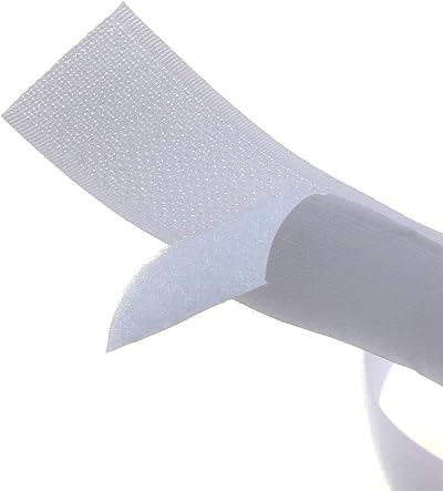 On1shelf White Sew On Hook and Loop Tape Set 5cm-1m Nylon Back