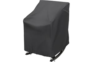 TORUTA Outdoor Rocking Chair Cover 27.5" L x 32.5" D x 39" H Grey 420D Waterproof Oxford Fabric Production Patio Furniture Rocking Chair Covers (Black-1 Pack)