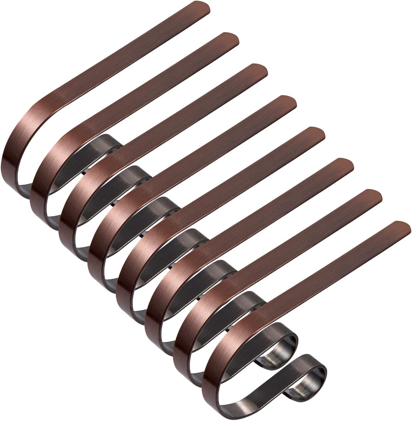 Stockings & Holders - Abaokai 8 Pack Christmas Stocking Holders Metal Mantel Lightweight Adjustable Stocking Holder No-Slip Stocking Hangers for Christmas Party Decoration, Copper