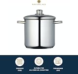 MasterClass Stock Pot 11L with Lid Induction Stainless Steel Silver view 2