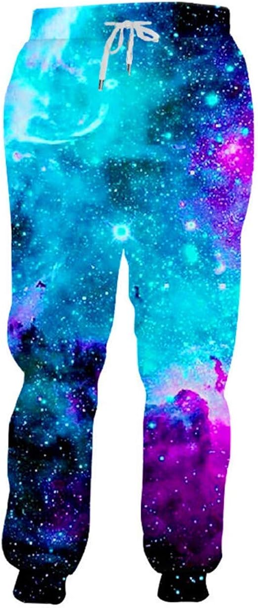 cneWID Galaxy Space Print 3D Joggers Pants Men Women Casual Sport Track
