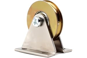 Chiloskit 1.5" Bearing Wheel Small Wire Rope Pulley Block Bearings Bearing Wire Rope Guide Wheel for Lifting with Bracket, 200LB (Bracket/L)