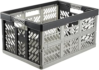 keeeper Stabile Profi-Klappbox mit Soft-Touch Griffen, 54 x 37 x 28 cm, 45 l, Ben, Hellgrau
