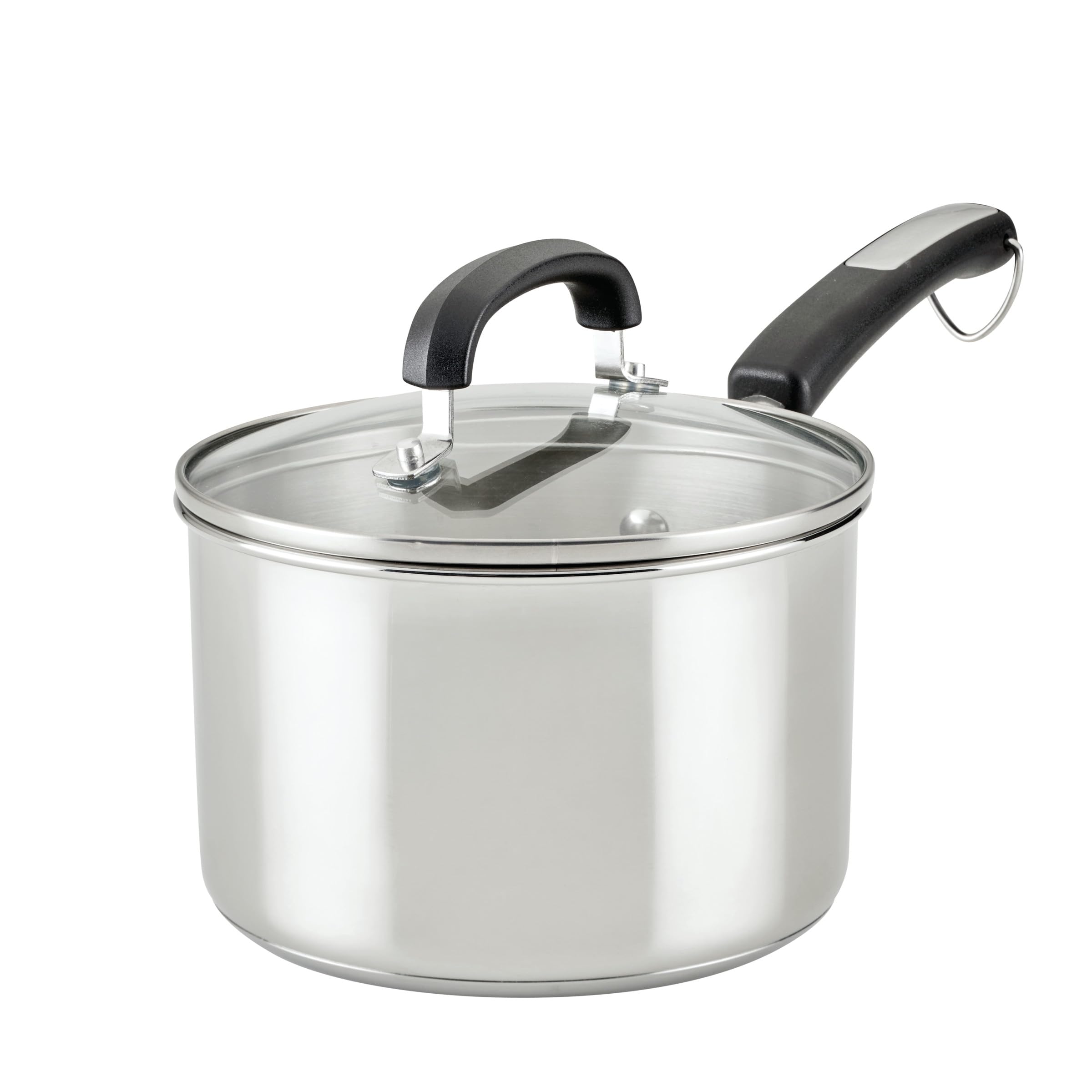 Photo 1 of Farberware Brilliance Stainless Steel Saucepan/Saucepot with Glass Lid, 3 Quart, Dishwasher Safe and Induction Ready, Compatible with All Cooktops, Stainless Steel