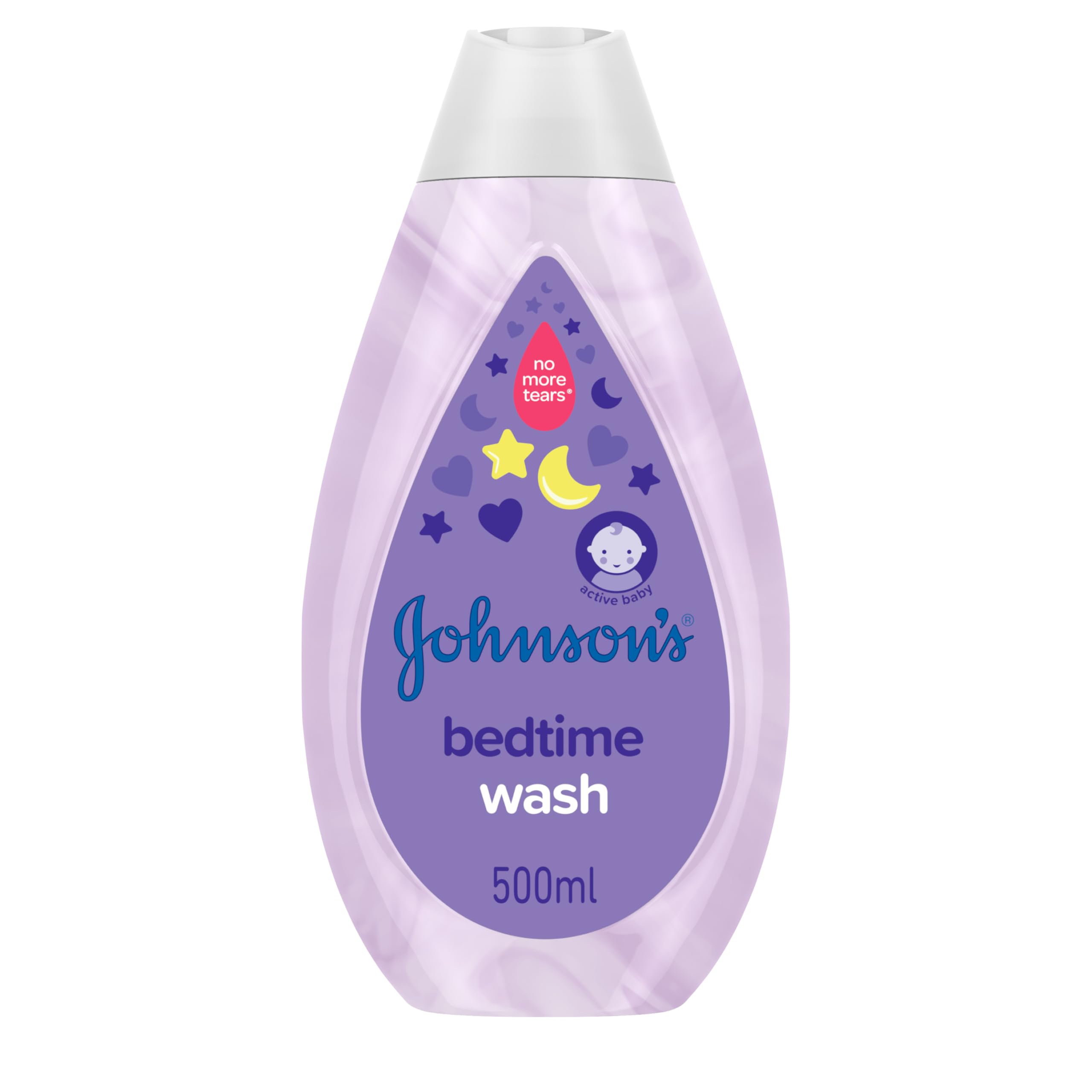 Johnson's Baby Bedtime Wash (1 x 500 ml), No More Tears Formula, Gentle & Soothing For Sensitive Skin, Hypoallergenic Newborn Essentials, Baby Wash with Natural Calm Aromas to Help Babies Sleep Better