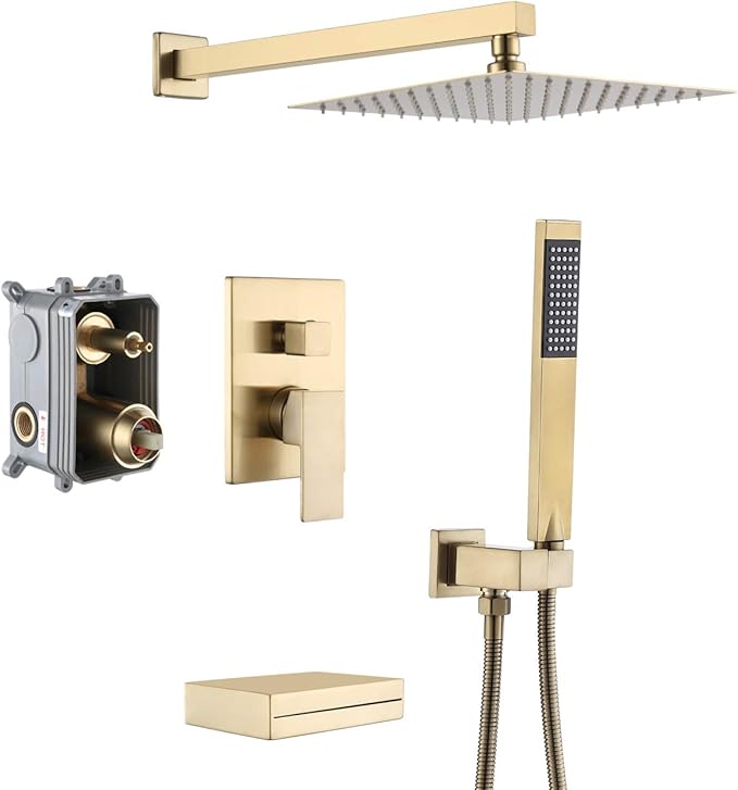 KES Shower Faucet Set Douche Shower System 10 Inches Rain Shower Heads