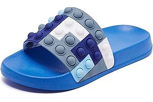 Eashi Slides For Kids,Boys Girls Sandals, Toddler Arch Support Slippers For House Shower Beach Non-Slip