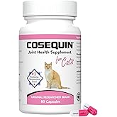 Nutramax Cosequin for Cats Joint Health Supplement, Contains Glucosamine for Cats, Plus Chondroitin, and Omega-3s, Supports Joint and Skin and Coat Health, Sprinkle Capsules, 80 Count