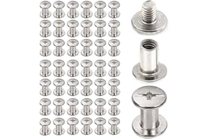 Chicago Screws 45 Sets 304 Stainless Steel Screw Post Binding Screw Leather Screw for DIY Leather Decoration Bookbinding Bag 