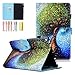 LittleMax HD 10 Case - Synthetic Leather Slim Fit Case Auto Wake/Sleep Cover for Amazon All-New Fire HD 10 10.1 Inch (7th Gen 2017 / 5th Gen 2015) -3 Paiting Tree