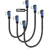 COOLSELL Short USB C to USB C Cable Right Angle 6 inch 3 Pack, Silicone 60W Fast Charging Cord Type-C Compatible with iPhone 16/15 Samsung Galaxy S23 S22 Google Pixel, iPad for Power Bank/Car/Travel