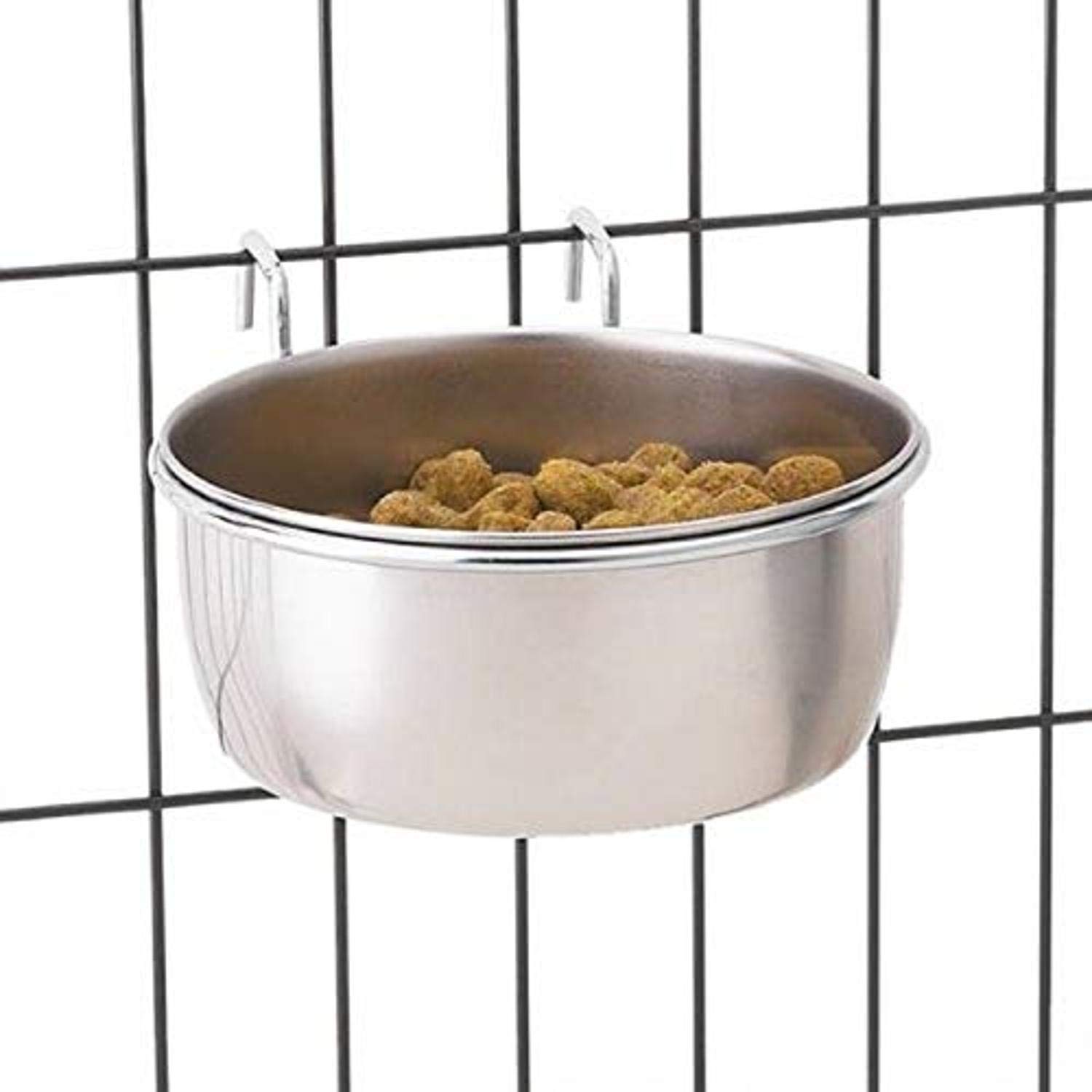 Pro Select Stainless Steel Hanging Pet Cage Bowl, 16-Ounce
