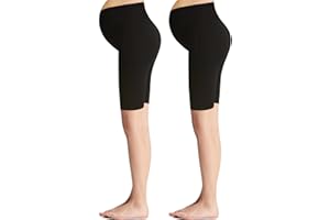 Liang Rou Maternity Belly Support Mini-Ribbed Stretch Short Leggings