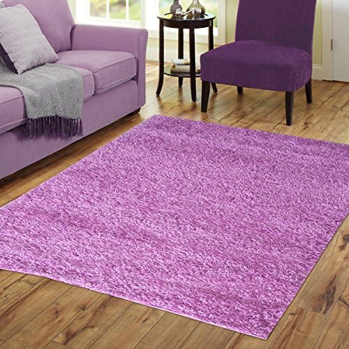 Homedora Solid Shaggy Area Rug Vivid Soft &amp; High Pile, Thick Plush Bedroom Living Dining Kids Shag Floor Rug Lavander Lilac 3' x 5'