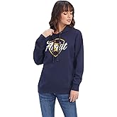 ARIAT mens Wms Real Shield Logo Hood Navy Eclipse