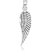 WithLoveSilver 925 Sterling Silver Angel Wing Pendant (2 Sides)