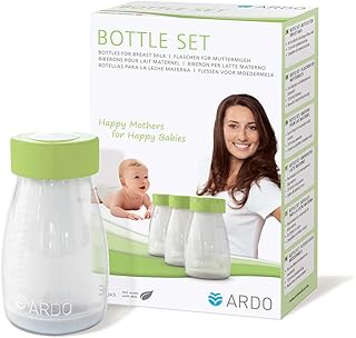 Ardo Bottle Set – Hochwertige Flaschen zur hygienischen Aufbewahrung von Muttermilch – Passend für Standard Flaschensauger – 3 Muttermilchbehälter