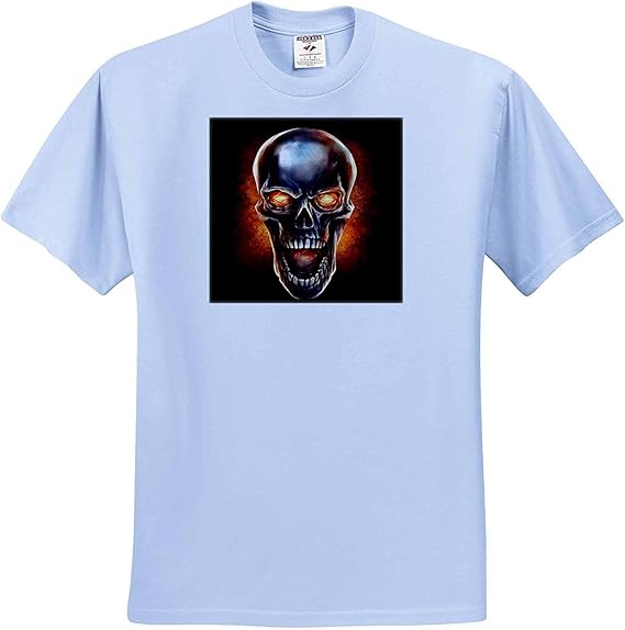 Amazon Co Jp 暗い 頭蓋骨 悪 イラストメタルの背中の火の頭蓋骨tシャツ 服 ファッション小物