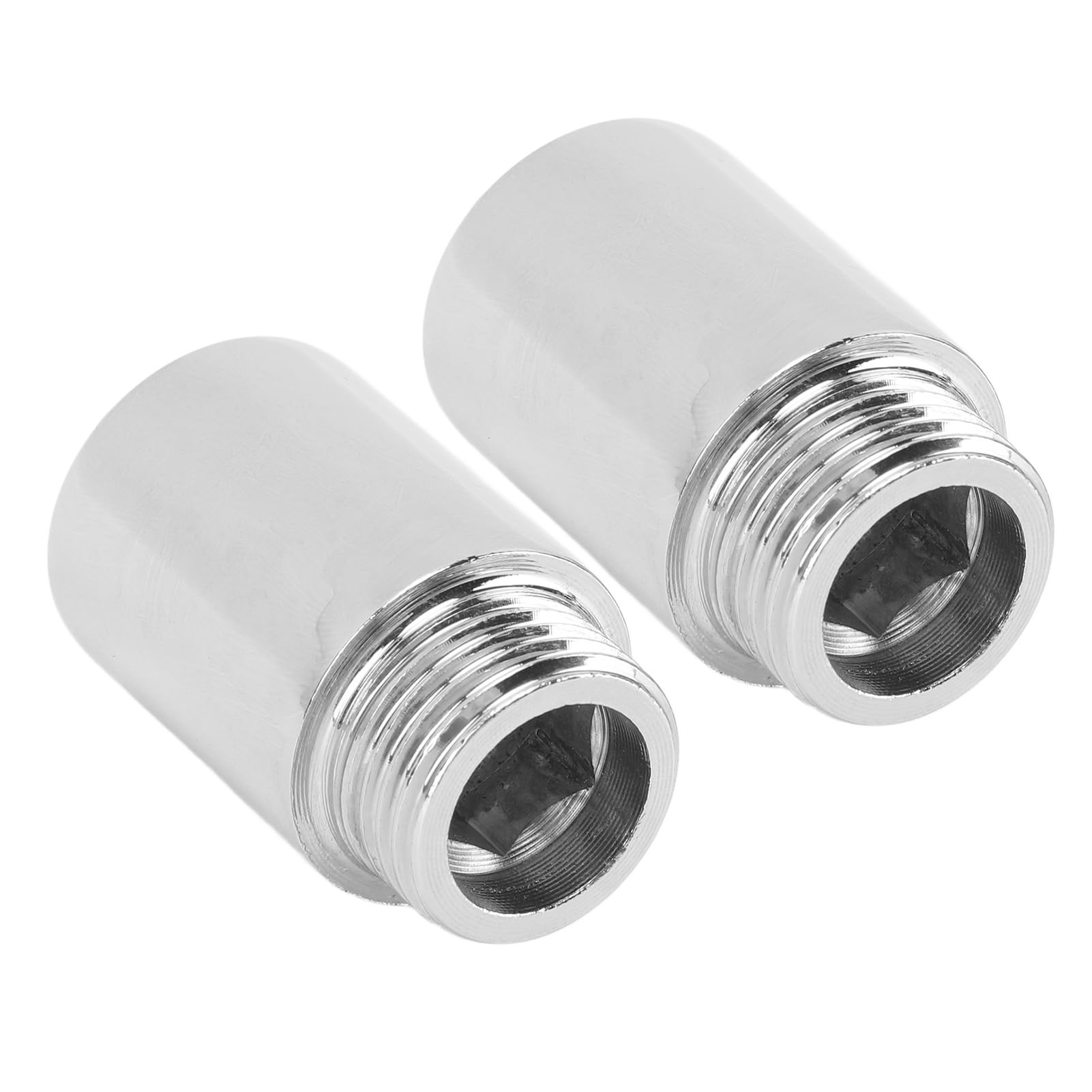 MOUMOUTEN Stainless Steel Shower Arm Extension Set, 2PCS Chrome Plated Shower Head Extender Pipe for Bathroom, Adjustable Handheld Shower Extender Head for Home Hotel Bathroom(1.2In)