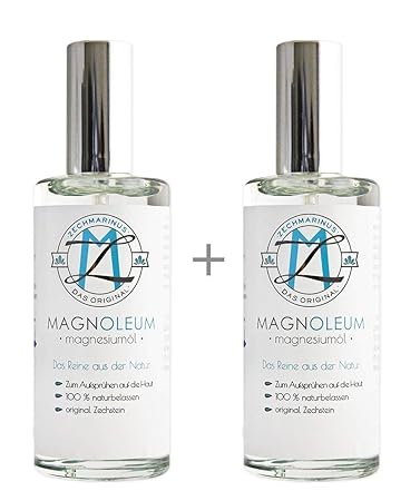 Magnesiumöl Spray Zechstein Magnoleum 200 ml zum Sparpreis - Sprühflaschen aus Glas - dermatologisch getestet - Magnesiumchlo