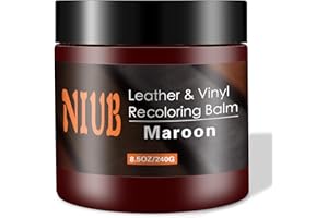 NIUB Leather Recoloring Balm, 8.5oz Maroon Leather Color Restorer, Leather Scratch Remover, Leather Restorer for Couches,Furniture,Leather Shoes, Leather Couch Paint, Quick Dry Leather Balm