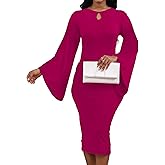 SeNight Women's Elegant Dress Bodycon Work Business Pencil Dresses