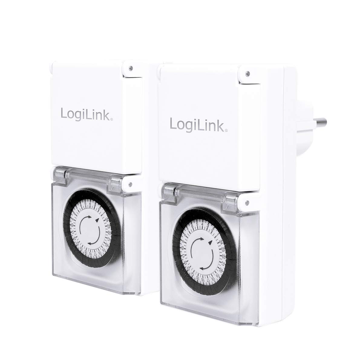LogiLink ET0006A Mechanical Timer Set of 2 IP44 Outdoor White