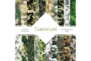 Camouflage Scrapbook Paper: | Camouflage Craft Paper | 8.5 x 8.5 inch | Military Themed Patterns | 40 patterned double sided 